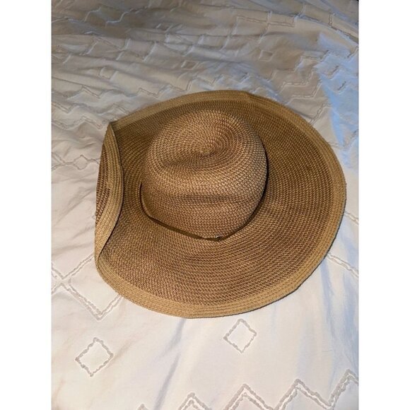 Midwest Glove Accessories - Midwest Women’s straw sun hat one size tan vintage woven floppy summer vacation